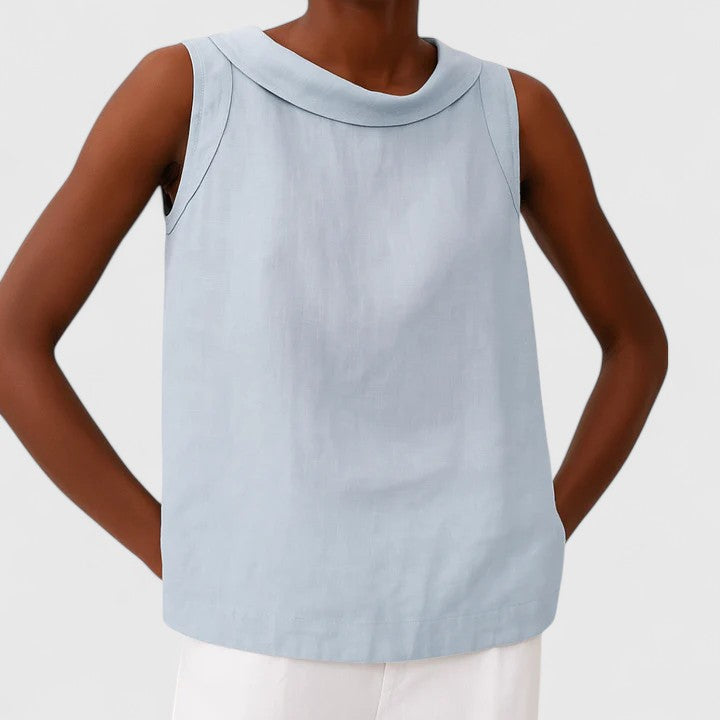 Bellune | Elegant Top with Roll Collar