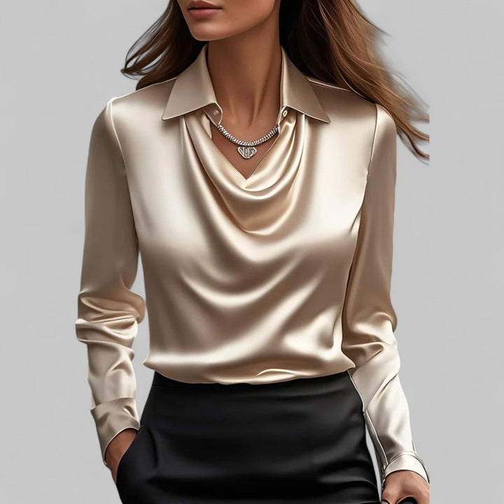 Rose | Long Sleeve Satin Blouse
