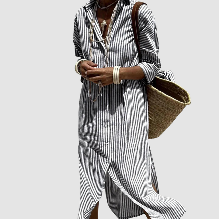 Nichole | Elegant Striped Summer Dress
