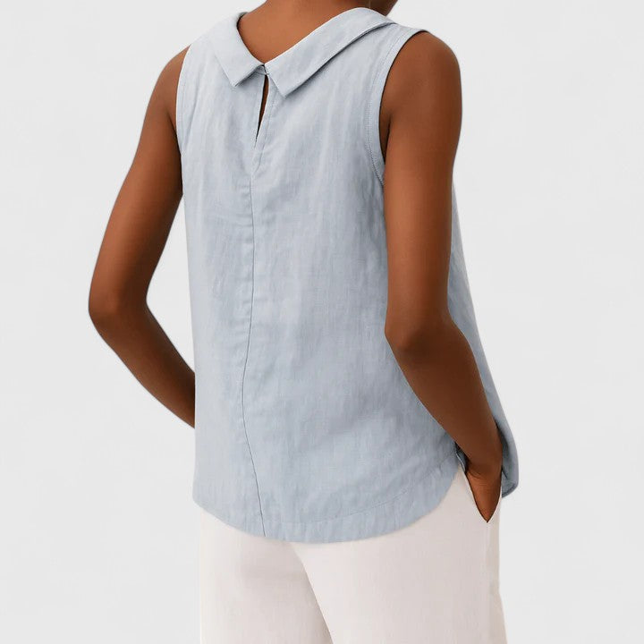 Bellune | Elegant Top with Roll Collar