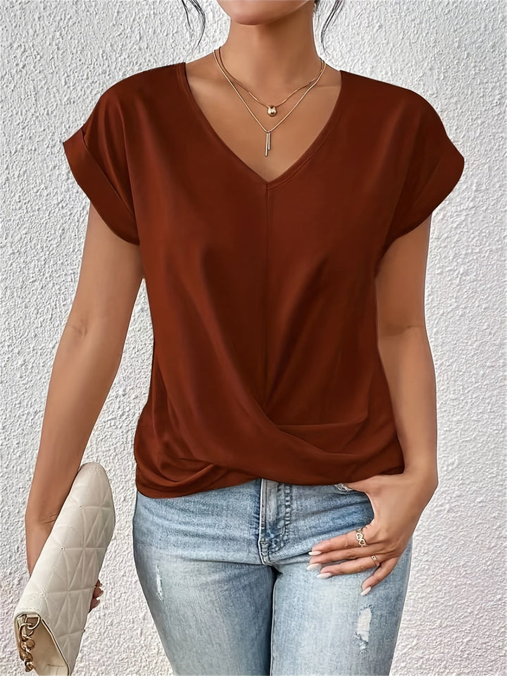 Cleo | Classic T Shirt With V Neckline